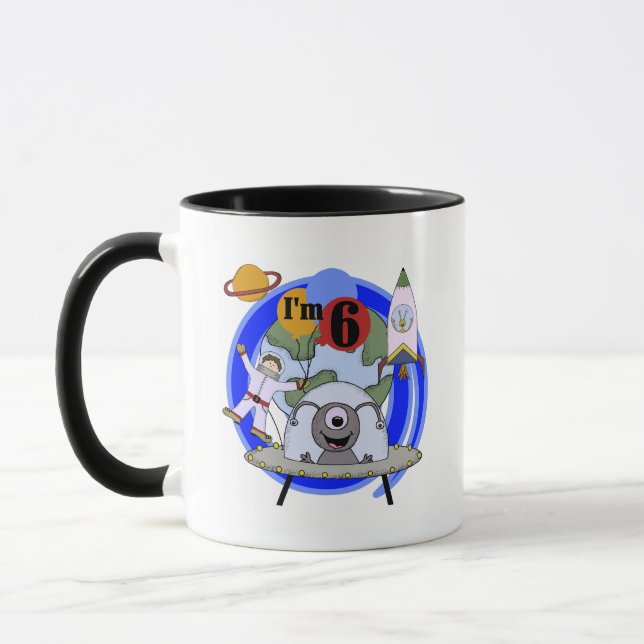 Mug 6èmes T-shirts et cadeaux d'anniversaire d'espace (Gauche)