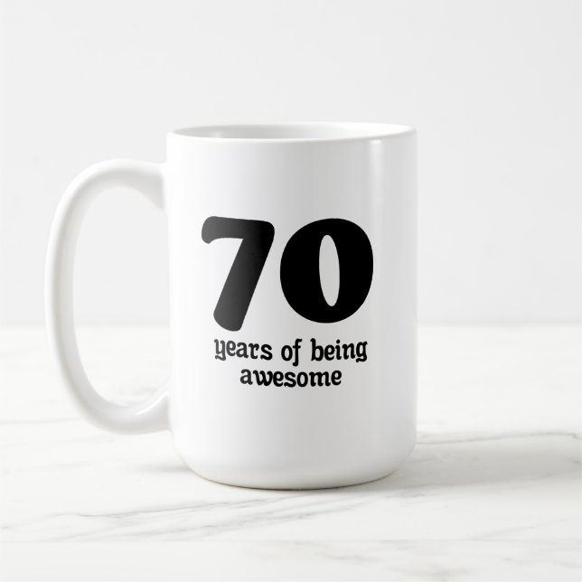 Mug 70 ans d'être génial (Gauche)