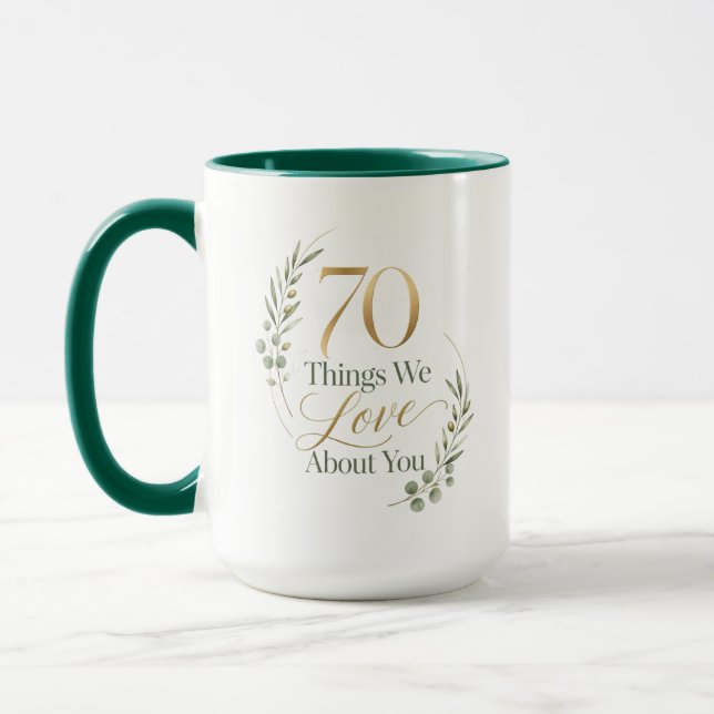 Mug 70 choses que nous aimons chez maman (Gauche)