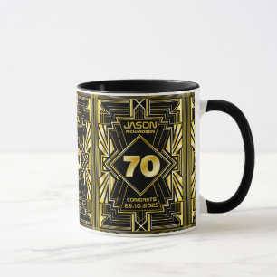 Mug 70e anniversaire Art Déco Gold Black Great Gatsby