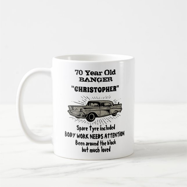 Mug 70e anniversaire Banger Love Vintage Car Retro (Gauche)
