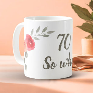 Mug 70e anniversaire de la florale d'aquarelle Inspira
