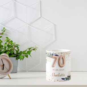 Mug 70e anniversaire eucalyptus parties scintillant de