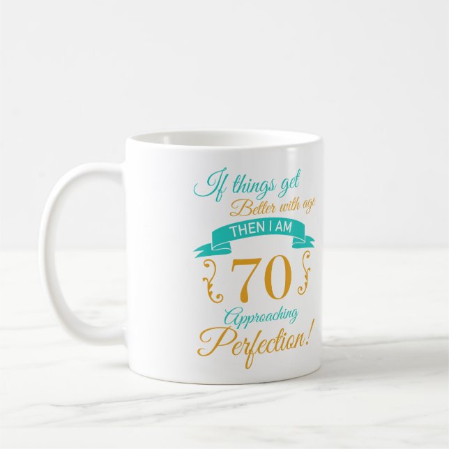 Mug 70e anniversaire mieux avec l'âge (Gauche)