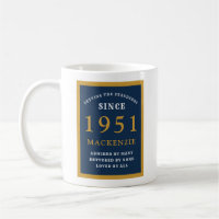 70e anniversaire personnalisé 1951 Elégant Blue Go