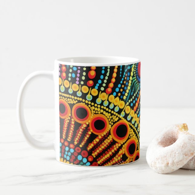 Mug 70s 60s Psychedelic Hippy Retro Hip (Avec donut)