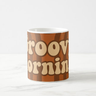 Mug 70s Style with Orange & Brown Geometric Design