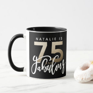 Mug 75 et fabuleux or métal anniversaire moderne