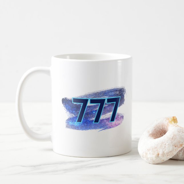 Mug 777 Manifestation de l'ange en bleu foncé (Avec donut)
