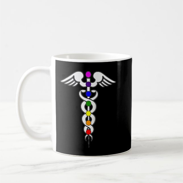 Mug 7 Chakras Caduceus Healing Symbole spiritual Medit (Gauche)