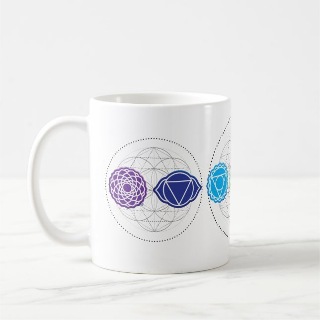 Mug 7 Chakras tranquille yoga paisible cercle sacré mu (Gauche)