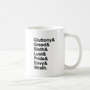 Mug 7 Péchés Capitaux - Orgueil Gourmandise Luxure Col