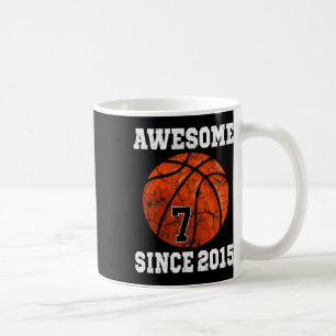 Mug 7e anniversaire Bysketbyll Joueur 7 ans Vintage
