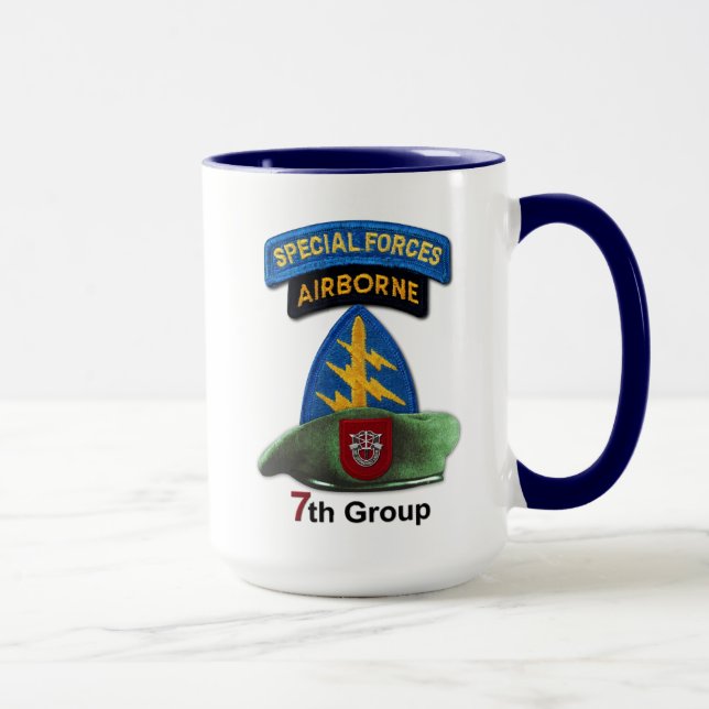 Mug 7e Groupe des forces spéciales Berets verts Vis SF (Droite)