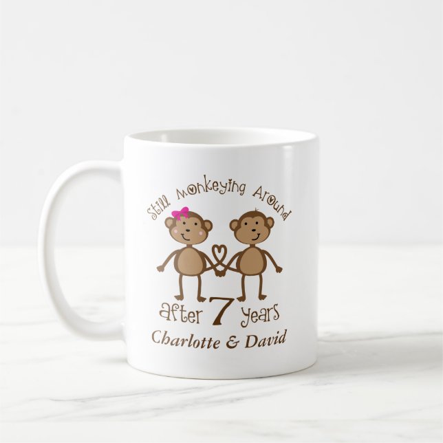 Mug 7ème anniversaire de mariage drôle son que sien (Gauche)