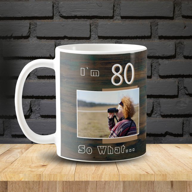 Mug 80 alors Quel Bois rustique drôle 80e Anniversaire (Créateur téléchargé)