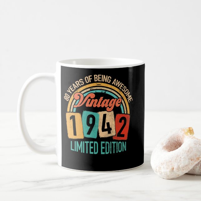 Mug 80 Ans D'Être génial En 1942 80e Anniversaire (Avec donut)