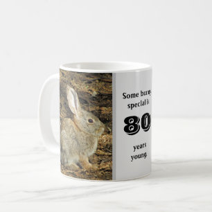 Mug 80 ans jeune mignonne lapin Photo 80e anniversaire