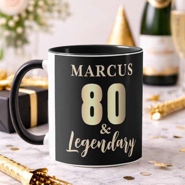 Mug 80 & Légendaire Or 80e Anniversaire  (Créateur téléchargé)