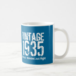 Mug 80e anniversaire 1935 ou TOUTE ANNÉE Bleu blanc M