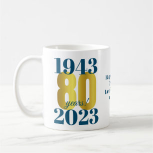 Mug 80e anniversaire Blue Gold