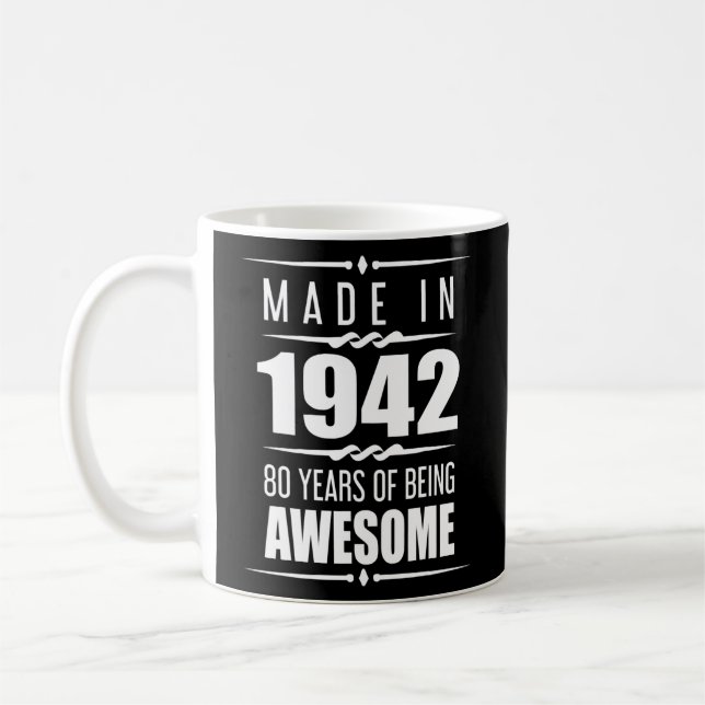 Mug 80e anniversaire Cadeaux Hommes Femmes 80 ans 80e (Gauche)
