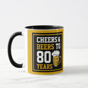 Mug 80e anniversaire Cheers & Bières à 80 ans
