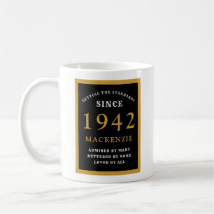 Mug 80e anniversaire personnalisé 1942 Elégant Black G