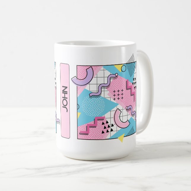 Mug 80's Memphis Active Pink Light Blue (Devant droit)