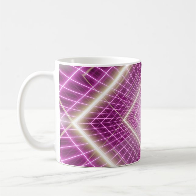 Mug 80s Rétro : Arrière - plan 3D Sci-Fi. (Gauche)