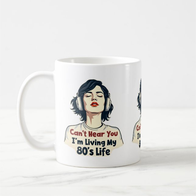 Mug 80s Rétro Nostalgic Music Lover Throwback Design (Gauche)