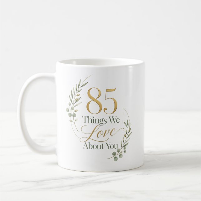 Mug 85 choses personnalisées que nous aimons de vous (Gauche)