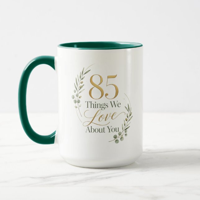 Mug 85 choses que nous aimons chez maman (Gauche)