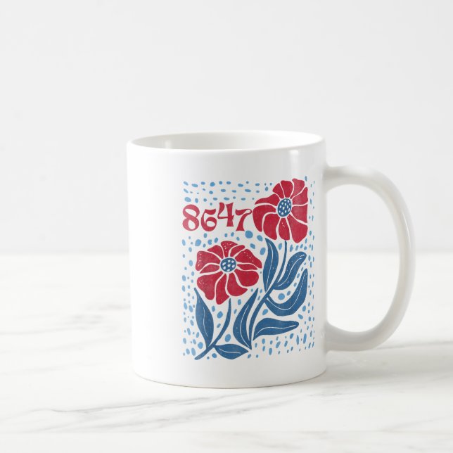 Mug 8647 Subtle Anti Trump 86 47 Floral Boho Style (Droite)