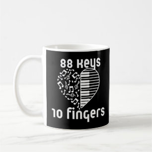 Mug "88 Keys 10 Doigts" Piano-Shirt - Musicien & Pian