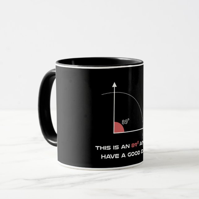 Mug 89 degrés angle drôle mathématique science perfect (Devant gauche)