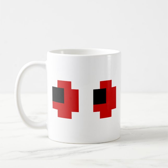 Mug 8 bits Éffrayants yeux rouges (Gauche)