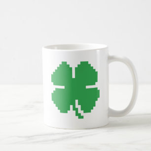 Mug 8 bits Pixel Lucky Four Leaf Clocher