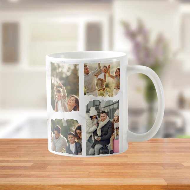 Mug 8 Huit Photo Moderne Élégant Collage Famille Amour (Créateur téléchargé)