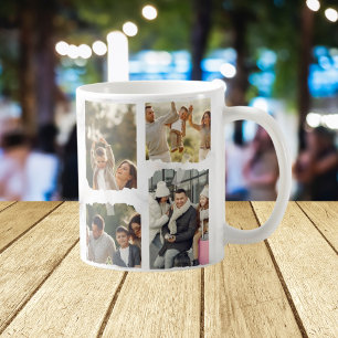 Mug 8 Huit Photo Moderne Élégant Collage Famille Amour