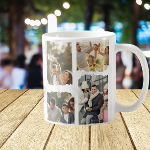 Mug 8 Huit Photo Moderne Élégant Collage Famille Amour