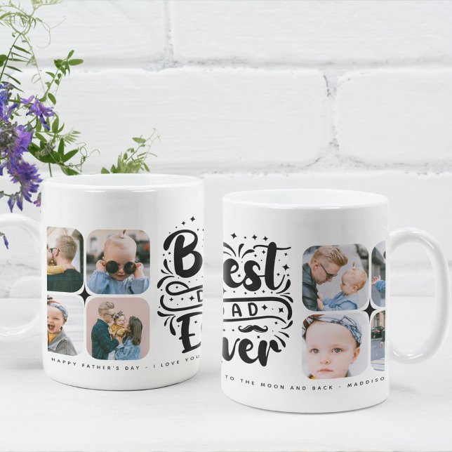 Mug 8 Meilleur Papa Collage de Photos (Créateur téléchargé)