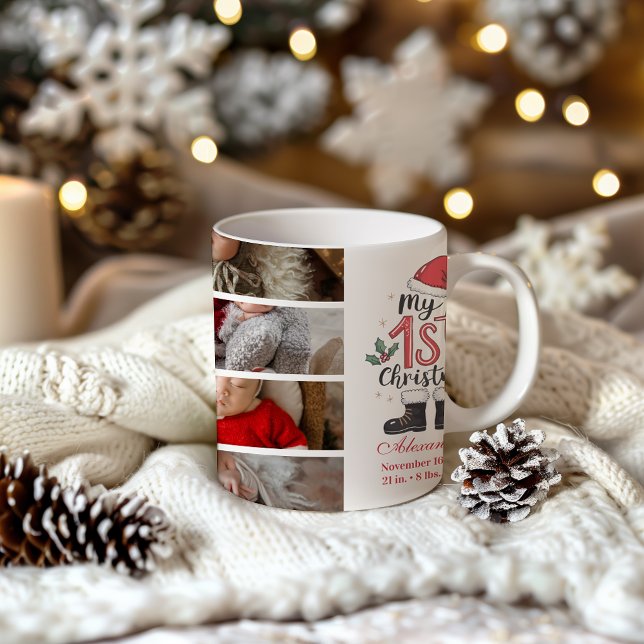 Mug 8 Photo Cute Santa Baby 1st Christmas (Créateur téléchargé)