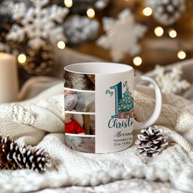 Mug 8 Photo Teddy Ours Bleu 1er Noël (Créateur téléchargé)