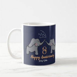 Mug 8e anniversaire du mariage de bronze Marine des él