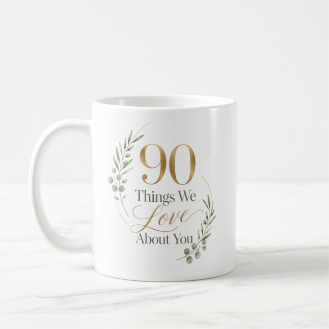 Mug 90 choses personnalisées que nous aimons de vous (Gauche)