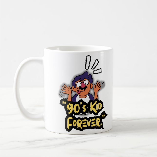 Mug 90's Kid Forever - Nostalgia Cartoon Edition (Gauche)