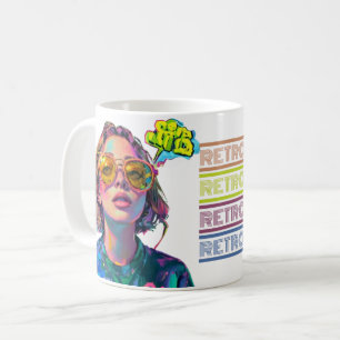 Mug 90s Retro Cool Girl Lunettes de soleil surdimensio