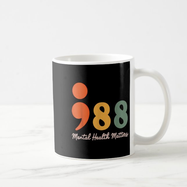 Mug 988 Semicolon Santé mentale S Prévention du suicid (Droite)