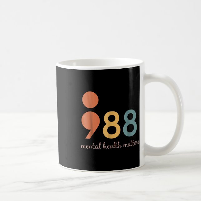 Mug 988 Semicolon Sensibilisation à la santé mentale S (Droite)